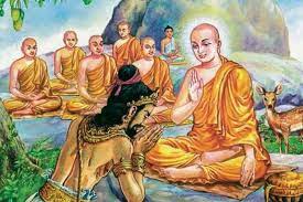 Mahinda introducing buddhism to Sri Lanka